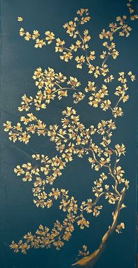 Floral Stusies #8 | 2023 | acrylic and gold leaf | 40x20cm
