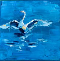 The Swan. 20x20cm. oil on canvas
