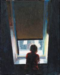 The Boy at the Window (Michael) 2013. 30x26x2cm. oil on canvas. SOLD